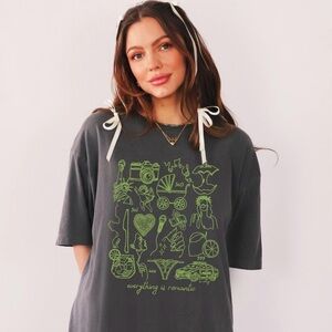 Comfort Colors Charlie XCX 360 Charcoal Gray Tee with Lime Green Graphics